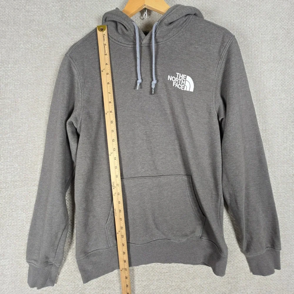 The North Face Mens Gray Topo Map Graphic Pullover Hoodie Size Small